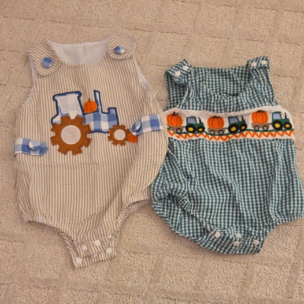 Adorable Tractor Baby Rompers